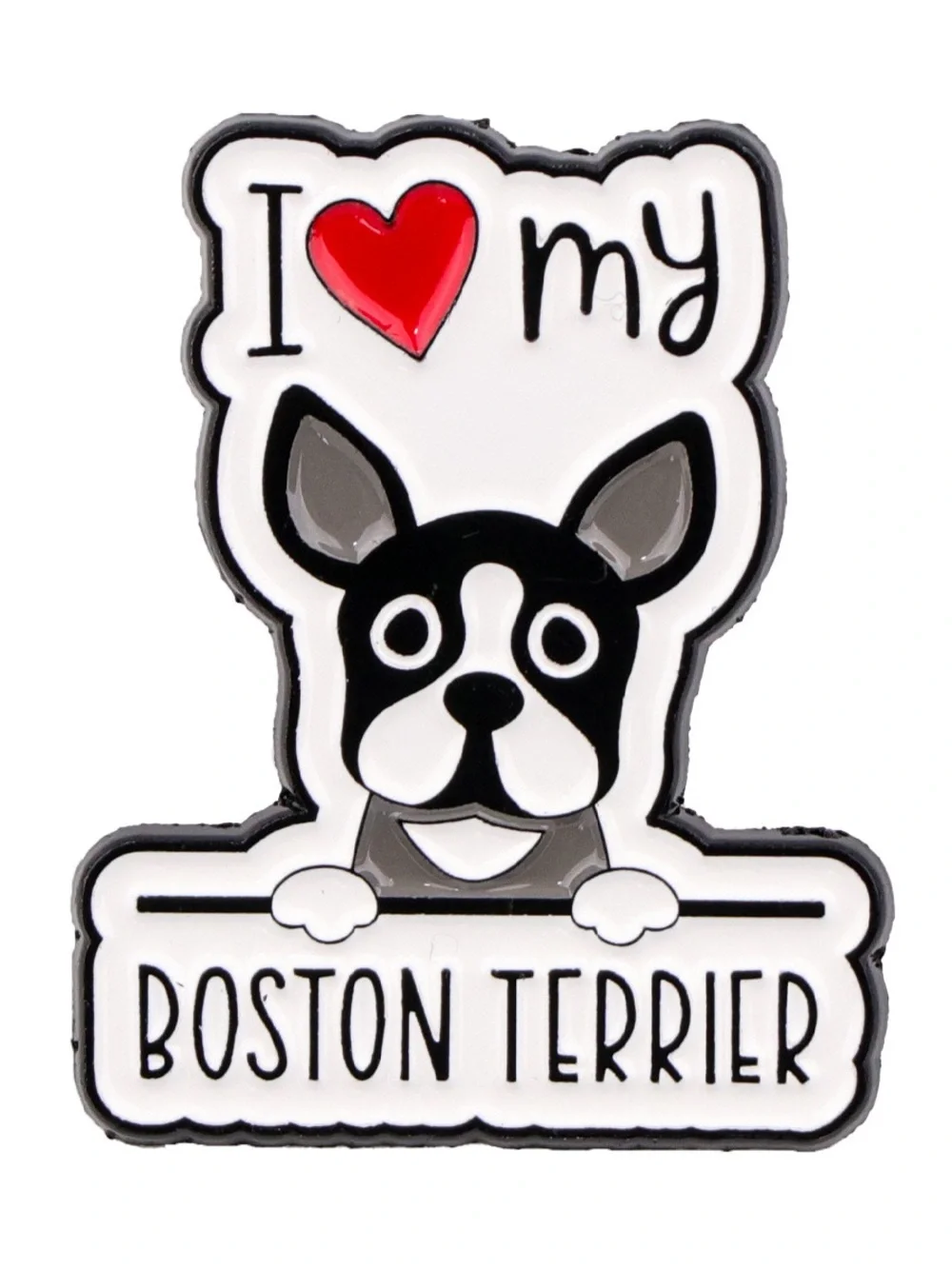 I Love My Boston Terrier Enamel Pin – Cute Boston Terrier Dog Lover Lapel Pin